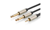 Ugreen Av126 3.5mm Trs To Dual 6.35mm Ts Audio Cable 3m Gray